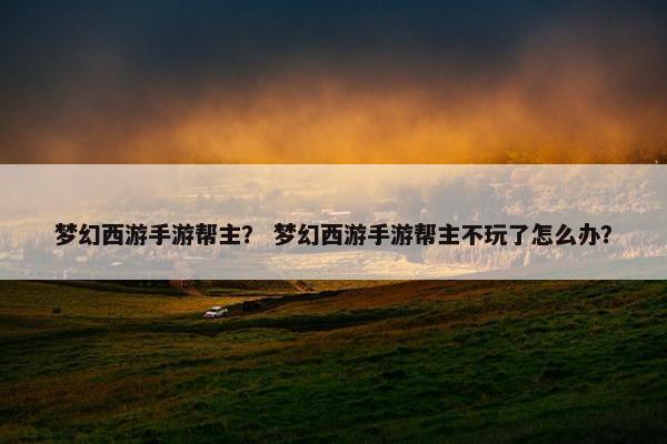 梦幻西游手游帮主？ 梦幻西游手游帮主不玩了怎么办？