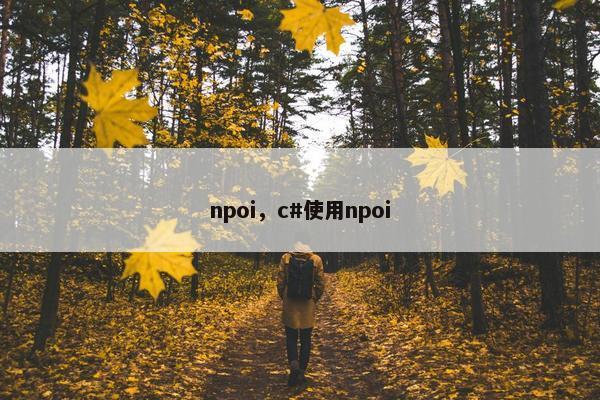 npoi，c#使用npoi