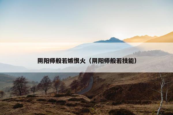 阴阳师般若嫉恨火（阴阳师般若技能）