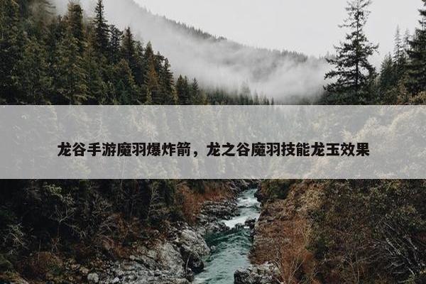 龙谷手游魔羽爆炸箭，龙之谷魔羽技能龙玉效果