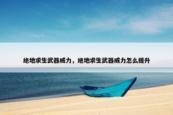 绝地求生武器威力，绝地求生武器威力怎么提升