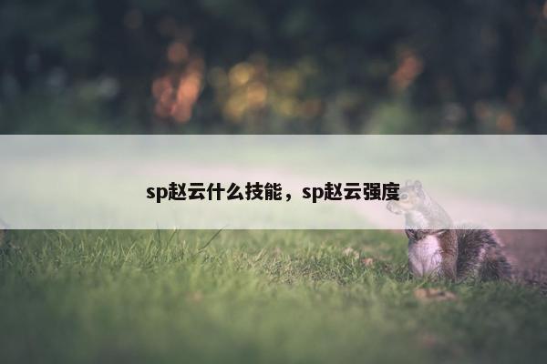 sp赵云什么技能，sp赵云强度