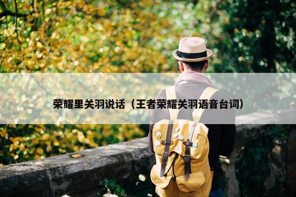 荣耀里关羽说话（王者荣耀关羽语音台词）