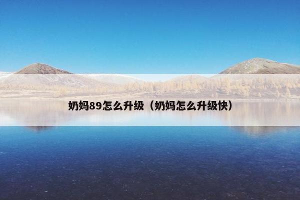 奶妈89怎么升级（奶妈怎么升级快）