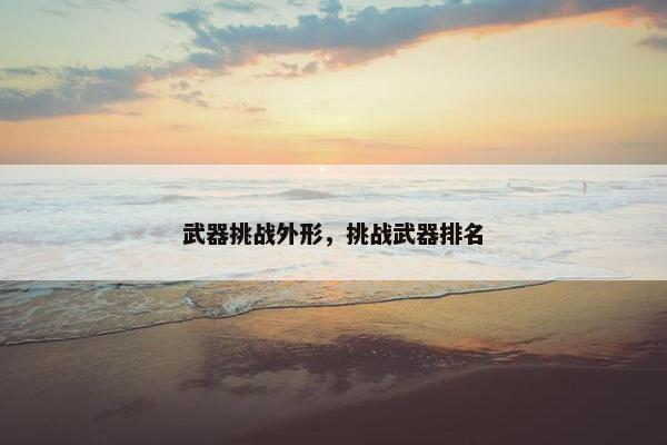 武器挑战外形，挑战武器排名