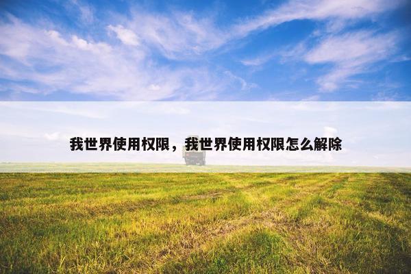 我世界使用权限，我世界使用权限怎么解除