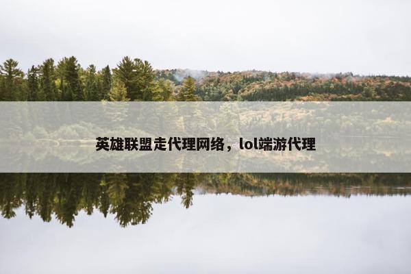 英雄联盟走代理网络，lol端游代理