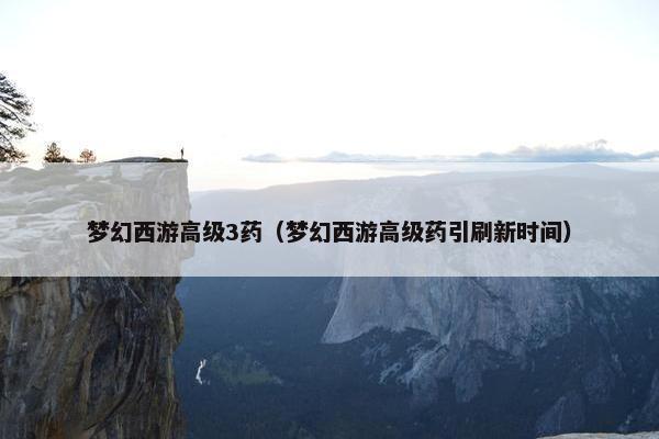 梦幻西游高级3药（梦幻西游高级药引刷新时间）