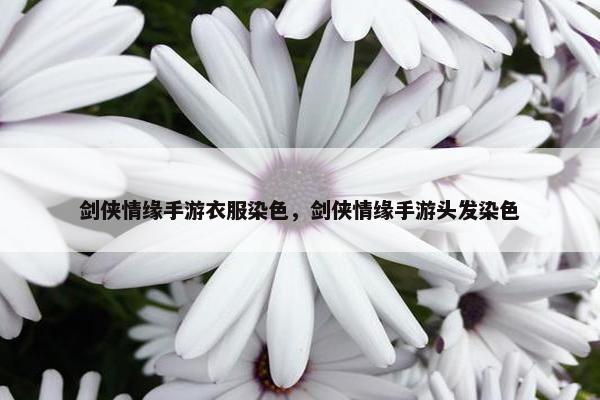 剑侠情缘手游衣服染色，剑侠情缘手游头发染色