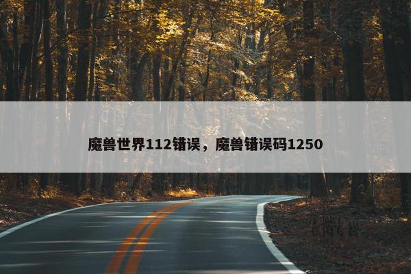 魔兽世界112错误，魔兽错误码1250