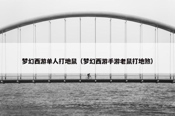 梦幻西游单人打地鼠（梦幻西游手游老鼠打地煞）
