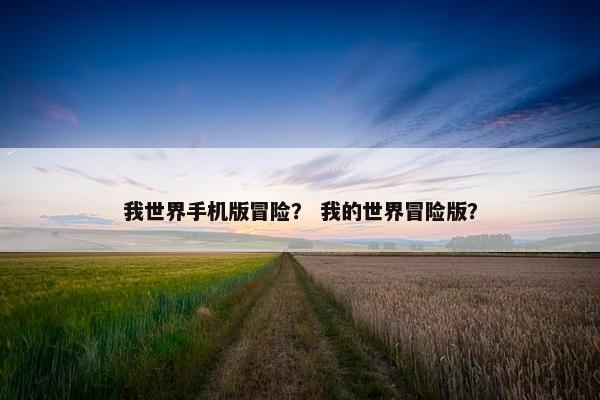 我世界手机版冒险？ 我的世界冒险版？