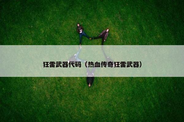 狂雷武器代码（热血传奇狂雷武器）