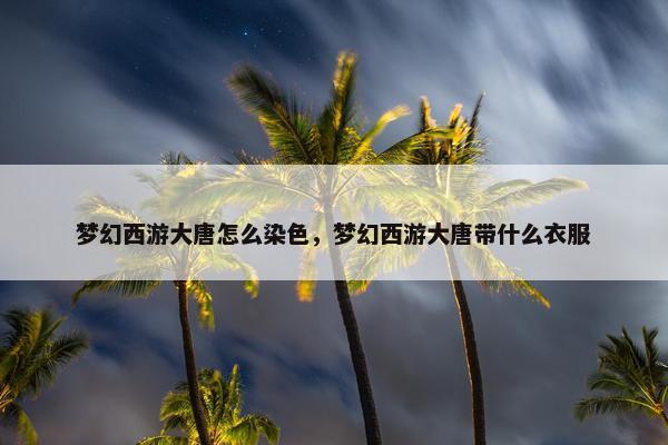 梦幻西游大唐怎么染色，梦幻西游大唐带什么衣服