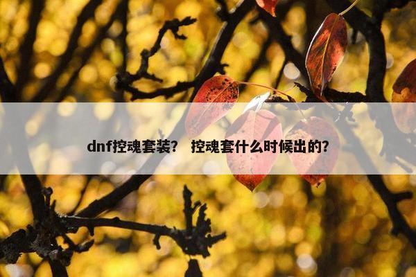 dnf控魂套装？ 控魂套什么时候出的？