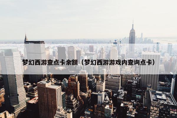 梦幻西游查点卡余额（梦幻西游游戏内查询点卡）