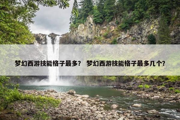 梦幻西游技能格子最多？ 梦幻西游技能格子最多几个？